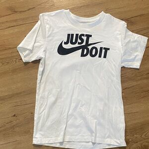 Nike White Tee with Black 'Just Do It' Logo